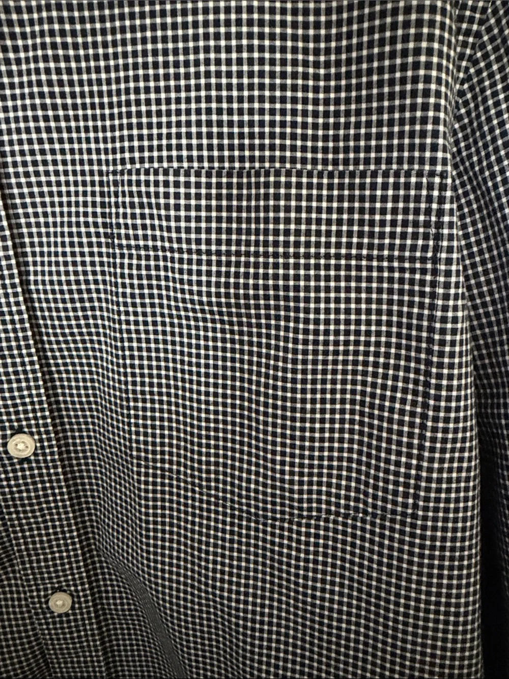 Banana Republic Men’s Untucked Fit Black & White Gingham Dress Shirt
